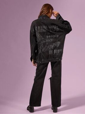 American Eagle Outfitters Black Jean Jacket